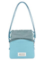 MAISON MARGIELA Light Blue Leather and Fabric Mini Bucket Handbag