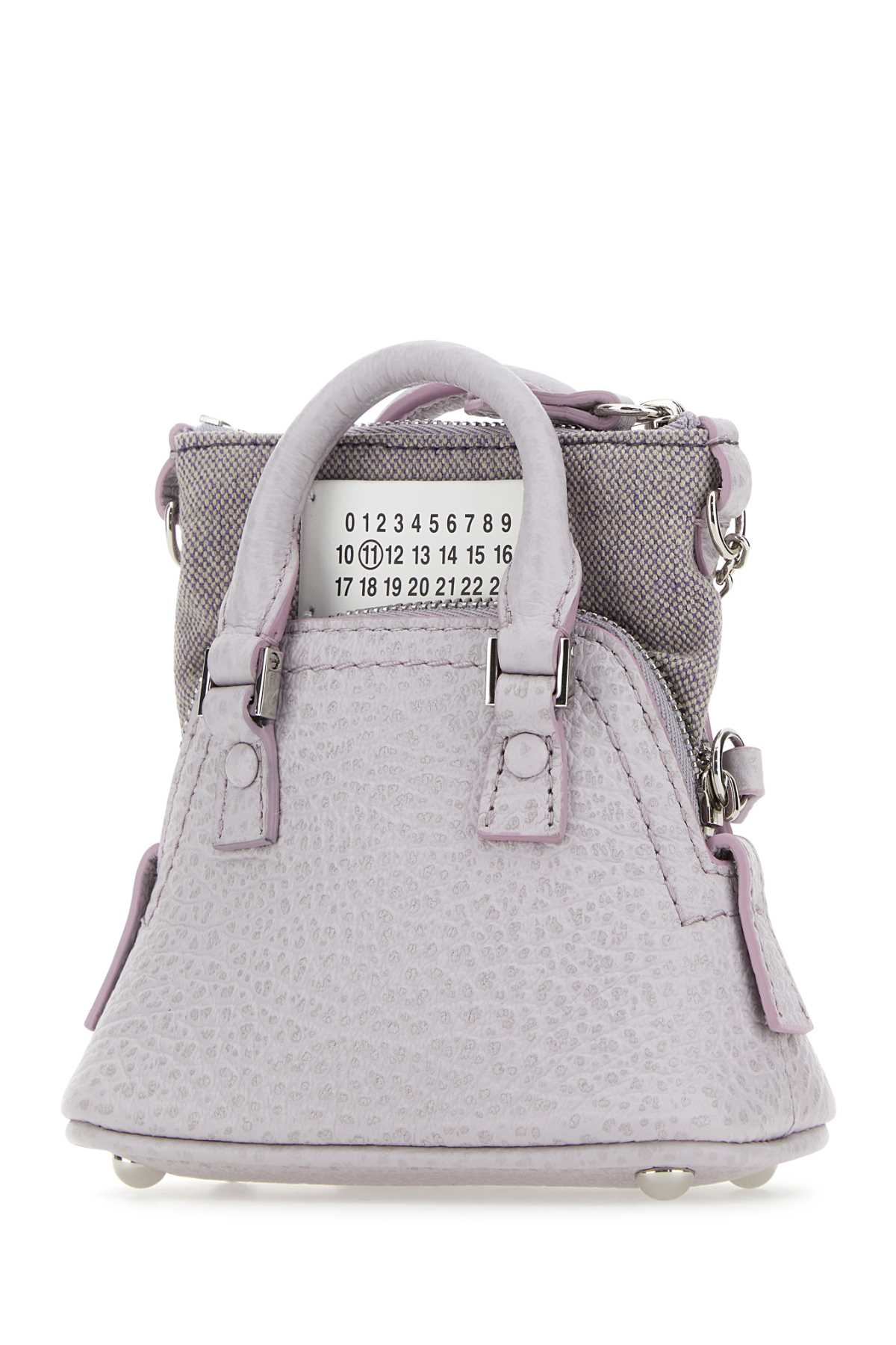 MAISON MARGIELA Mini Lilac Leather and Fabric Handbag