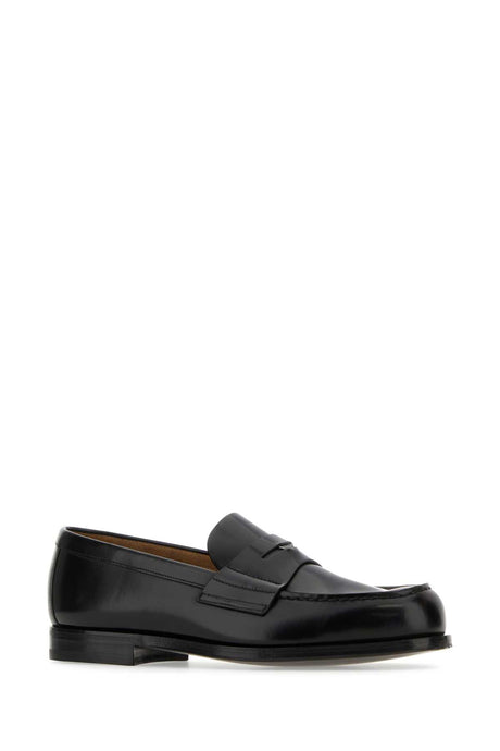 PRADA Classic Black Leather Loafers for Men