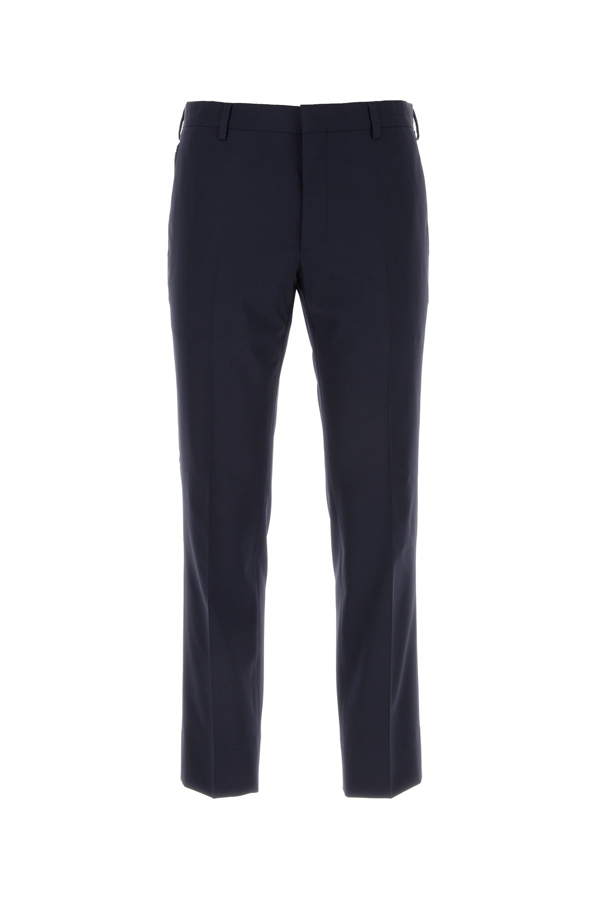 PRADA Midnight Blue Stretch Wool Pants for Men - Sophisticated Fit