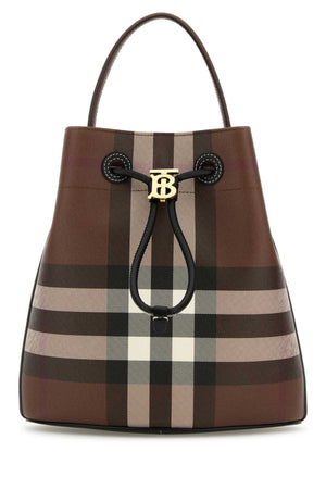 BURBERRY Mini Printed Canvas Bucket Handbag