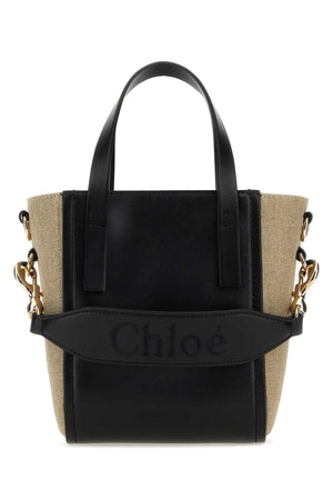 CHLOE Two-tone Mini Canvas and Leather Handbag