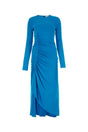 GIVENCHY Elegant Turquoise Crepe Long Dress