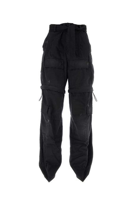 BALENCIAGA Black Cotton Knife Cargo Pants