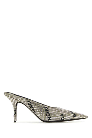 BALENCIAGA Embellished Suede Square Knife Flat - 8 cm Heel