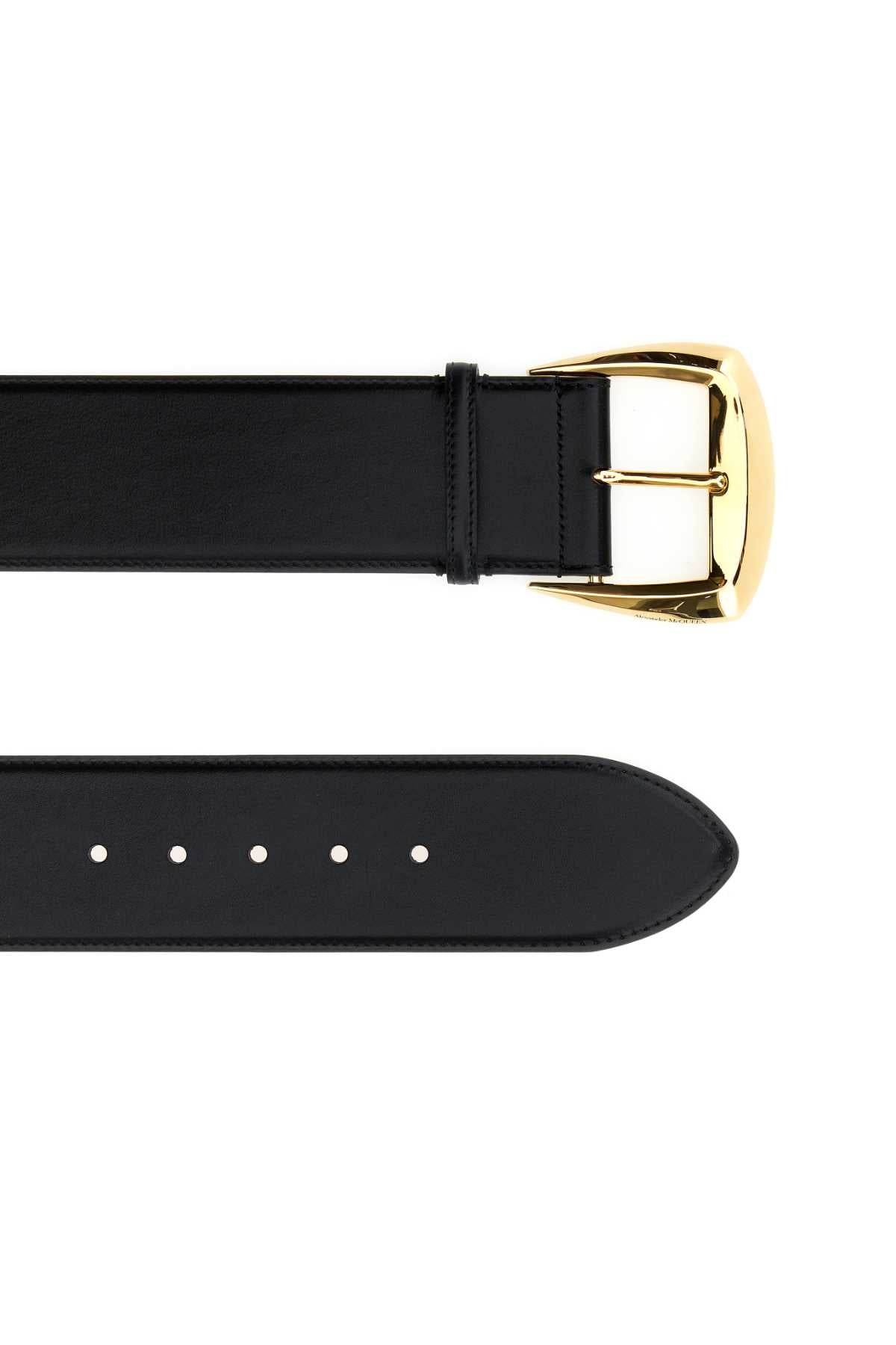 ALEXANDER MCQUEEN Elegantly Structured Leather Belt - 6.5 cm Height