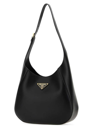 PRADA Elegant Black Leather Shoulder Handbag - 30 cm x 26 cm