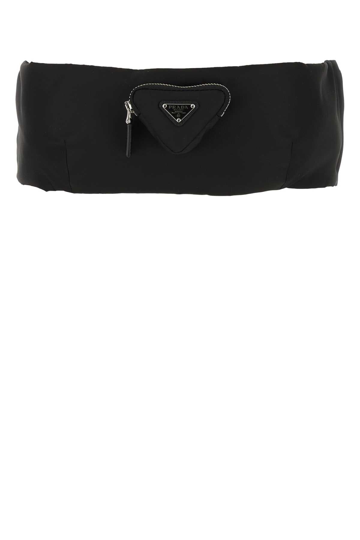 PRADA Sleek Black Re-Nylon Crop Top