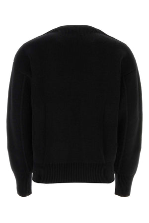 SALVATORE FERRAGAMO Elegant Black Wool Blend Sweater - Men's Lightweight Knit