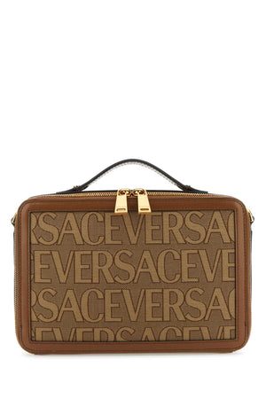 VERSACE Allover Embroidered Mini Handbag