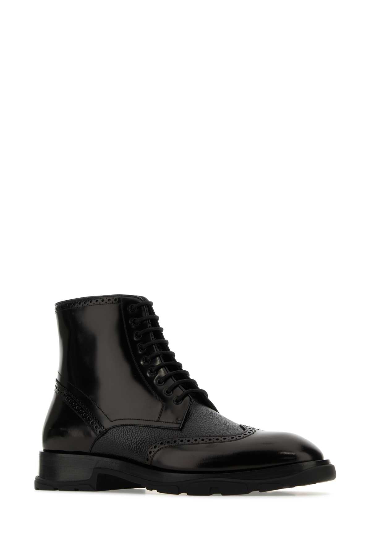 ALEXANDER MCQUEEN Sleek Leather Ankle Boots for Men