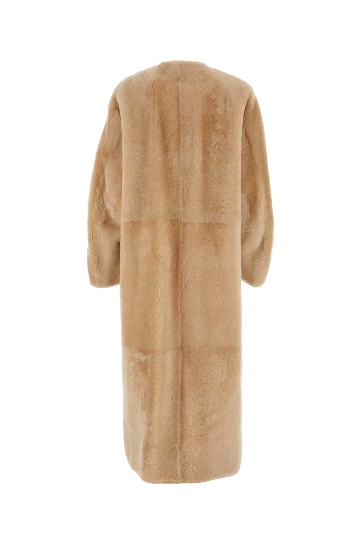 MAX MARA Chic Beige Shearling Talamo Jacket