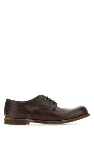 DOLCE & GABBANA Brown Leather Lace-Up Shoes for Men