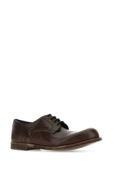 DOLCE & GABBANA Brown Leather Lace-Up Shoes for Men