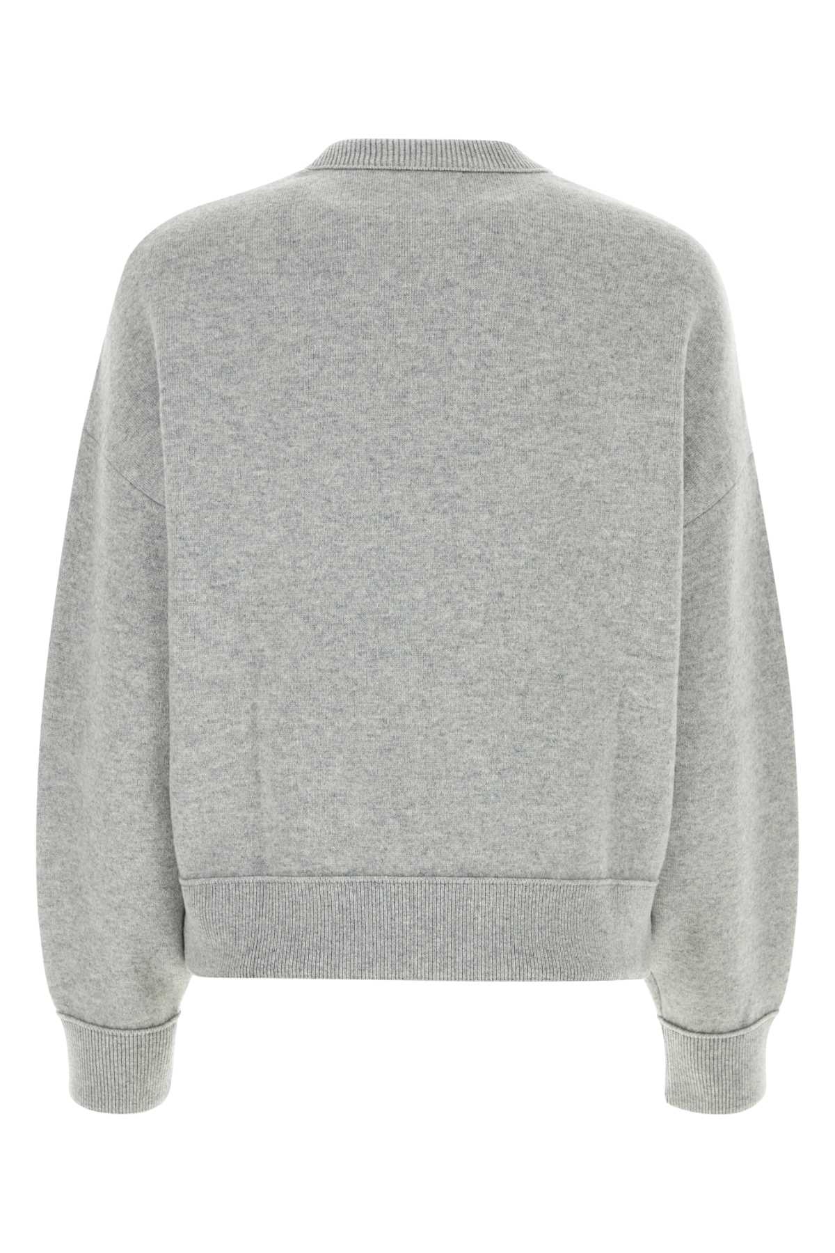 BOTTEGA VENETA Melange Grey Cashmere Blend Sweater for Women