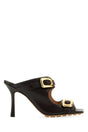 BOTTEGA VENETA Dark Brown Leather Stretch Buckle Flat Sandals (Heel Height: 9 cm)