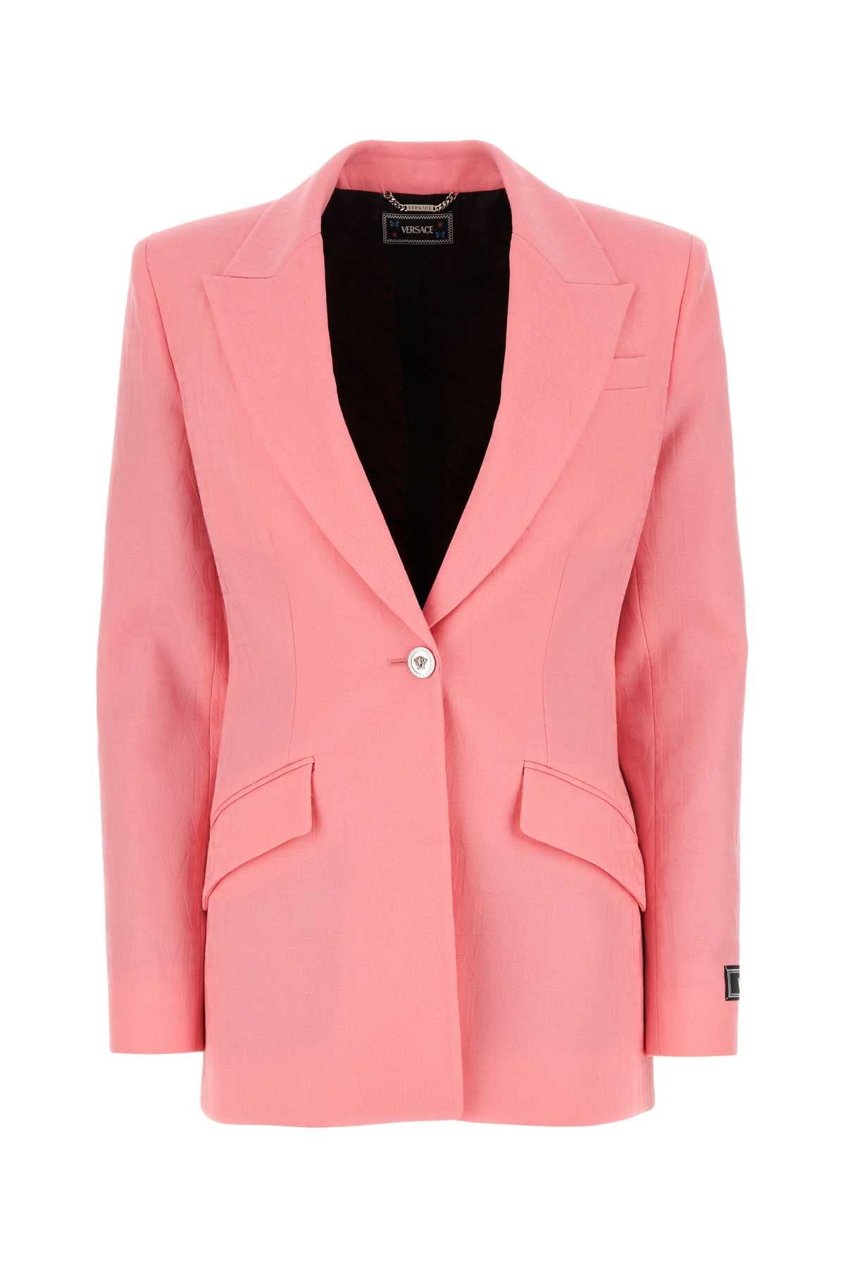 VERSACE Pink Jacquard Blazer for Women