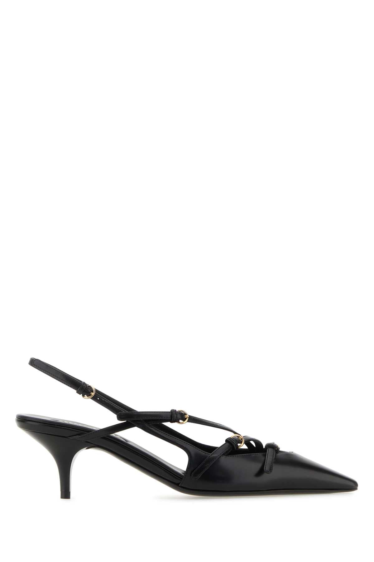 MIU MIU Sophisticated Black Leather Pumps with 5 cm Heel