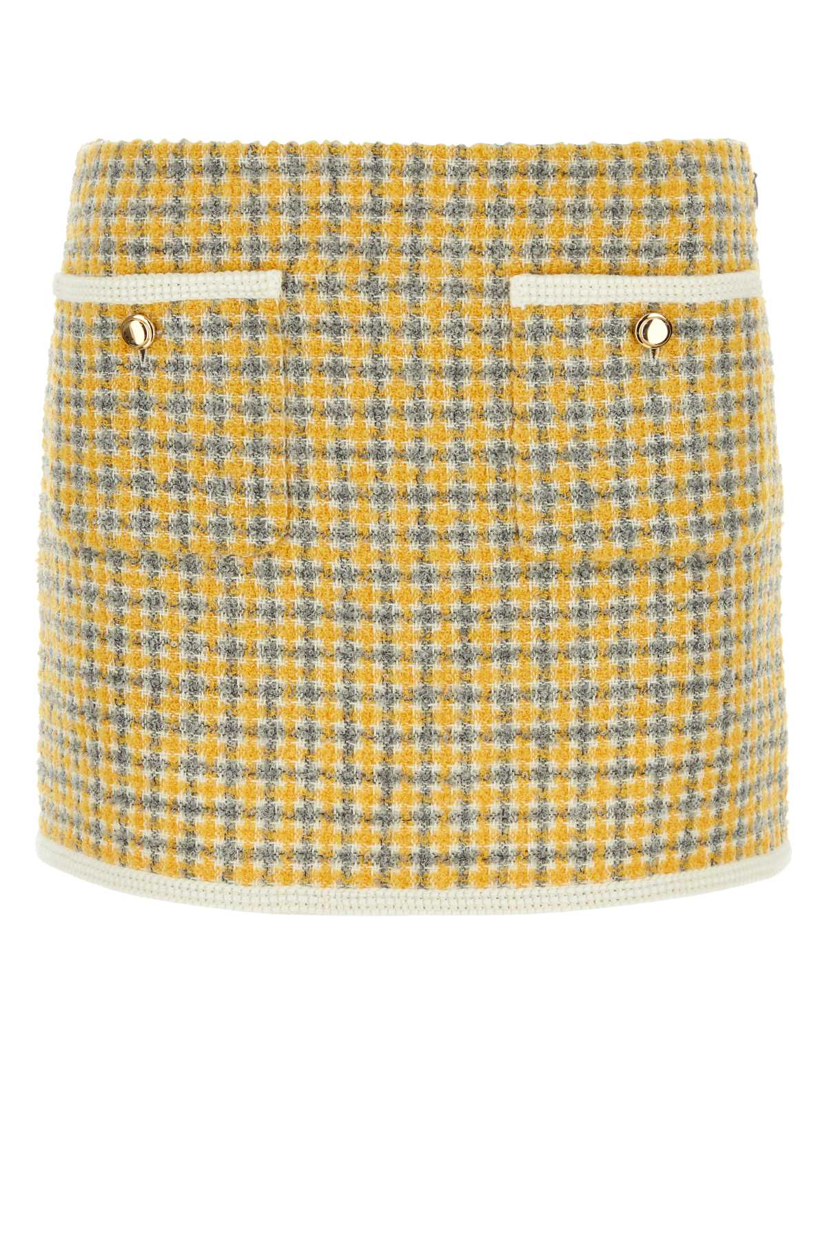 MIU MIU Chic Two-Tone Bouclé Mini Skirt