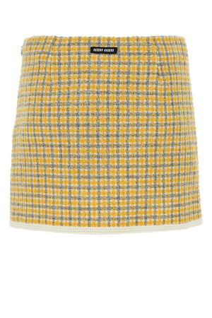 MIU MIU Chic Two-Tone Bouclé Mini Skirt