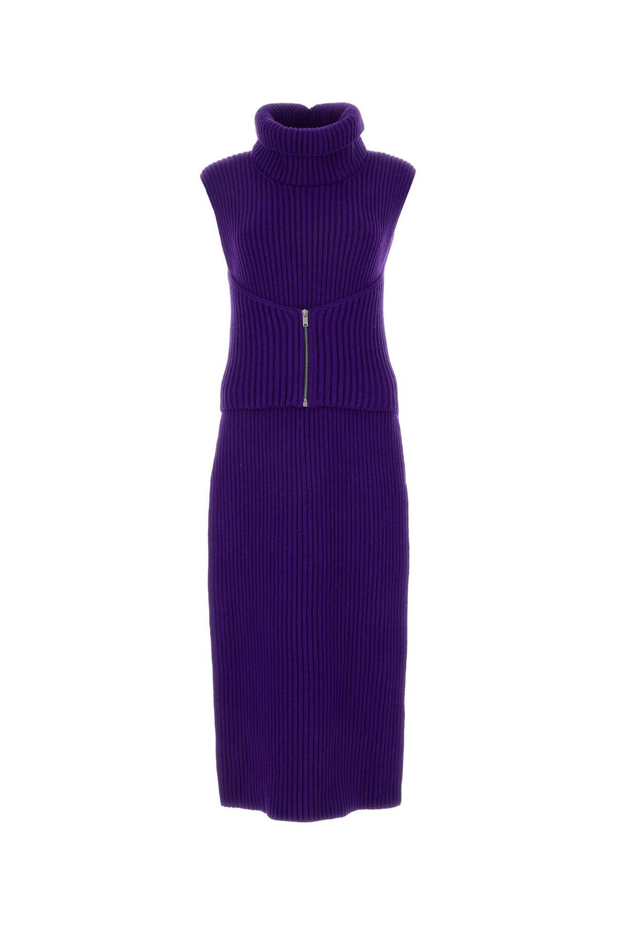 JIL SANDER Chic Purple Blend Sweater Dress