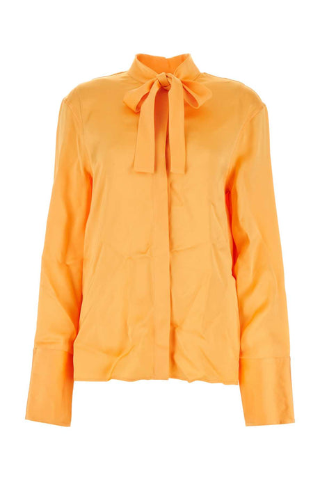 JIL SANDER Satin Orange Button-Up Shirt for Women