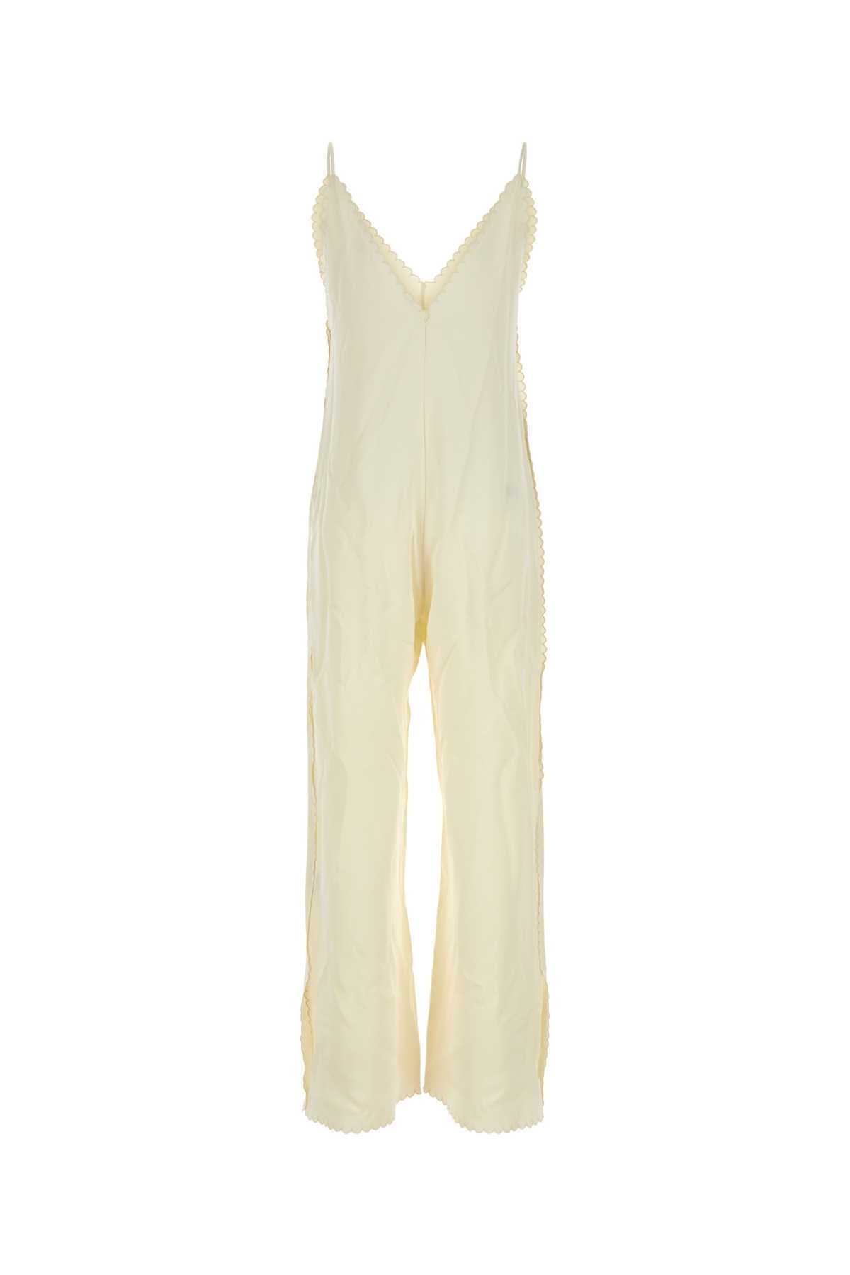 JIL SANDER Ivory Satin Jumpsuit