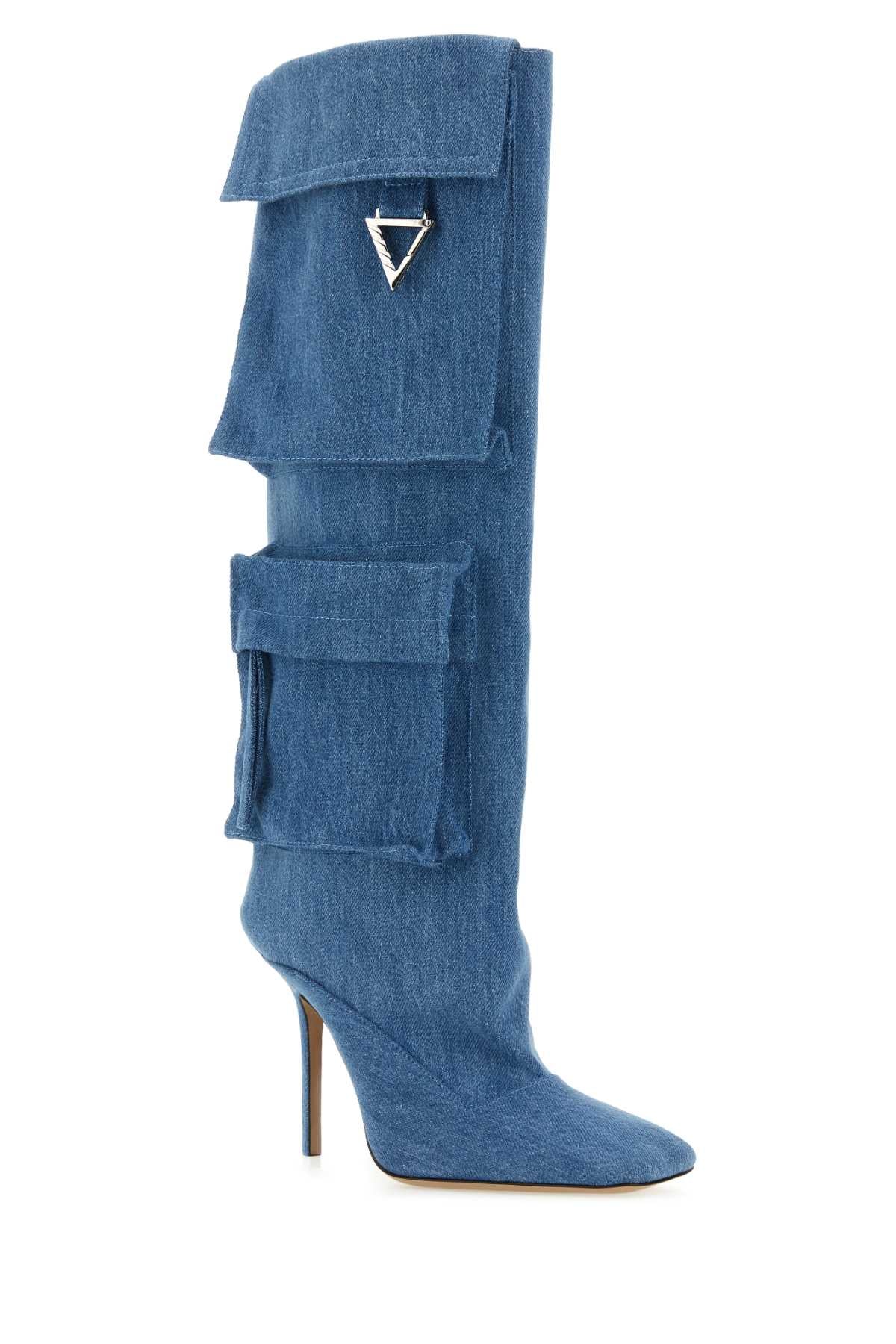 THE ATTICO Sienna Denim Boots with 10.5 cm Heel