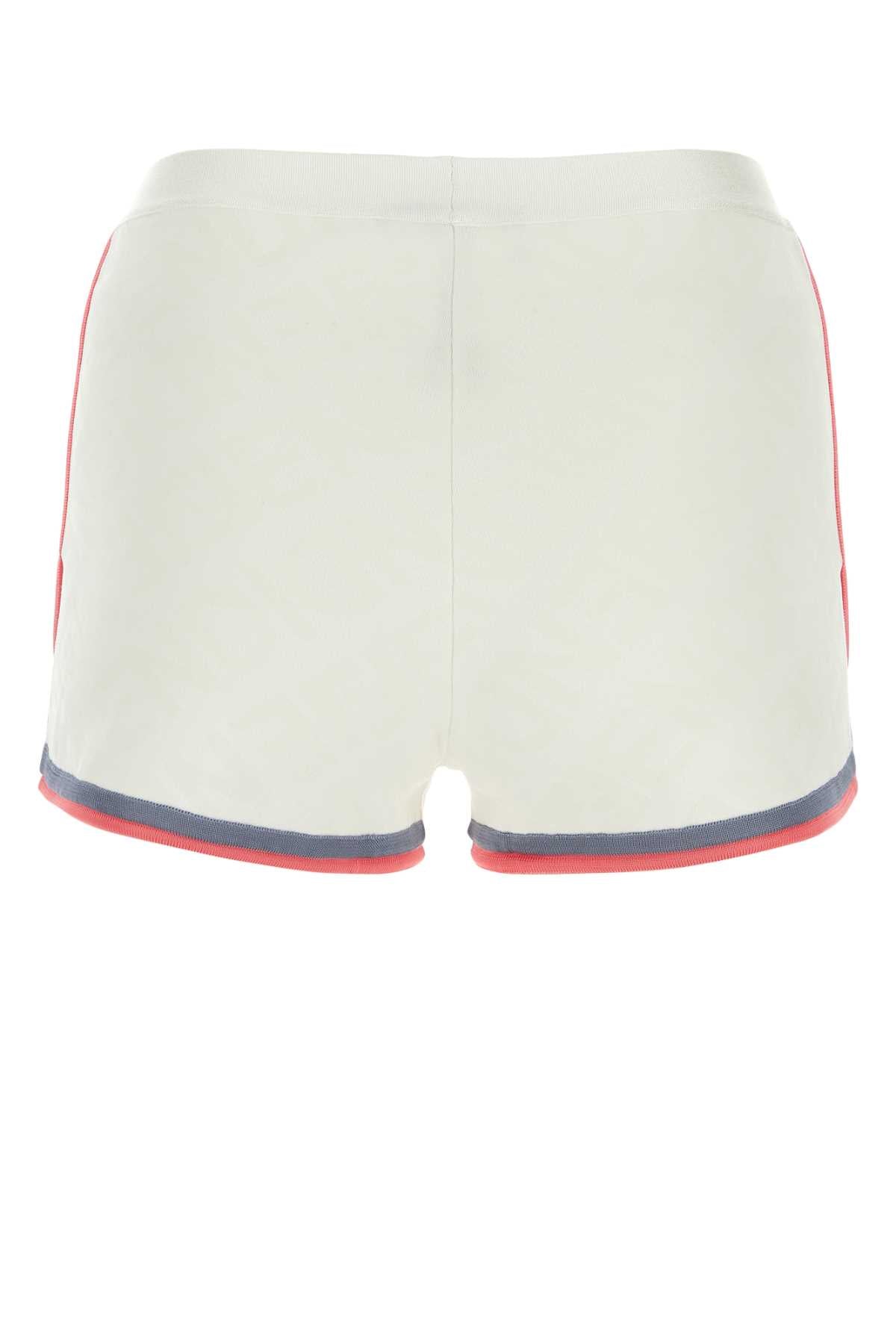 FENDI Ivory Viscose Blend Mini Shorts for Women