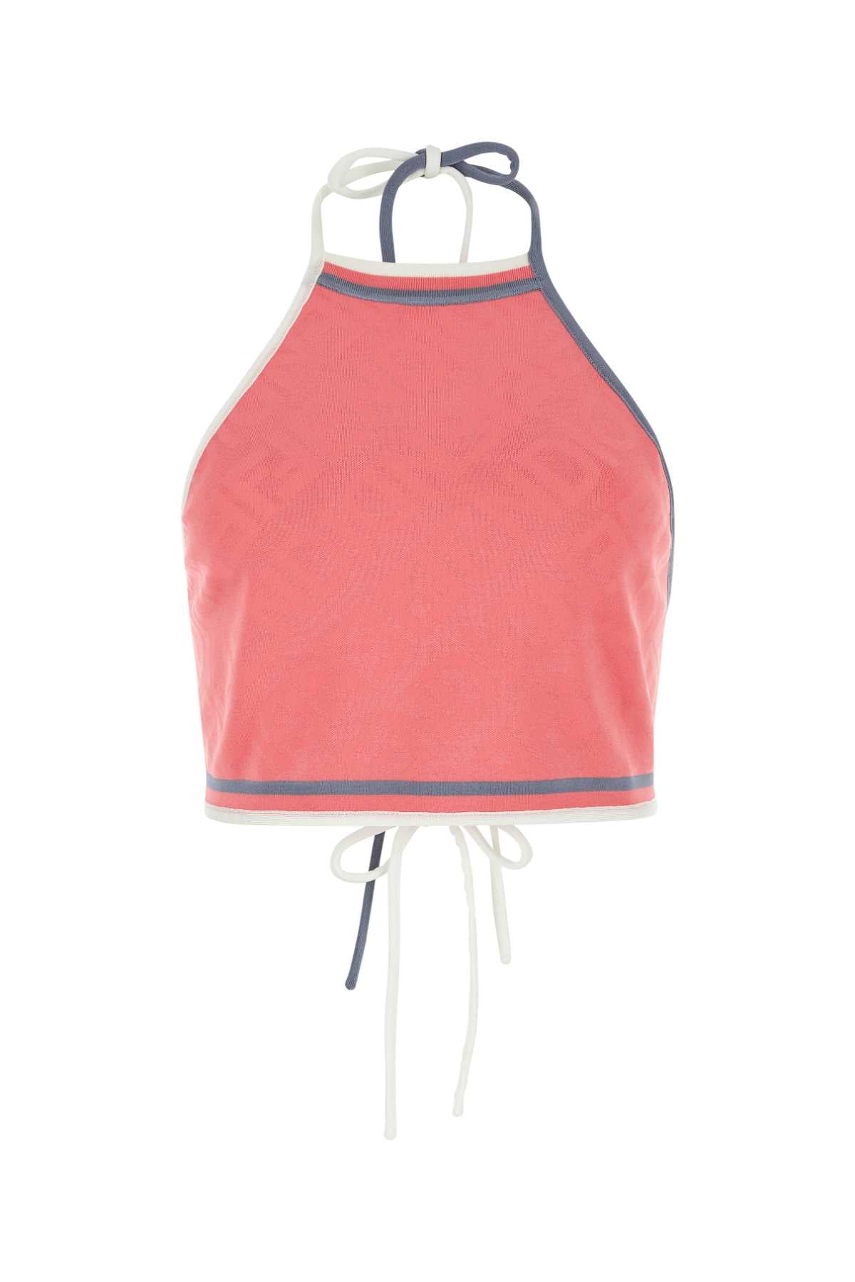 FENDI Chic Dark Pink Viscose Blend Crop Top