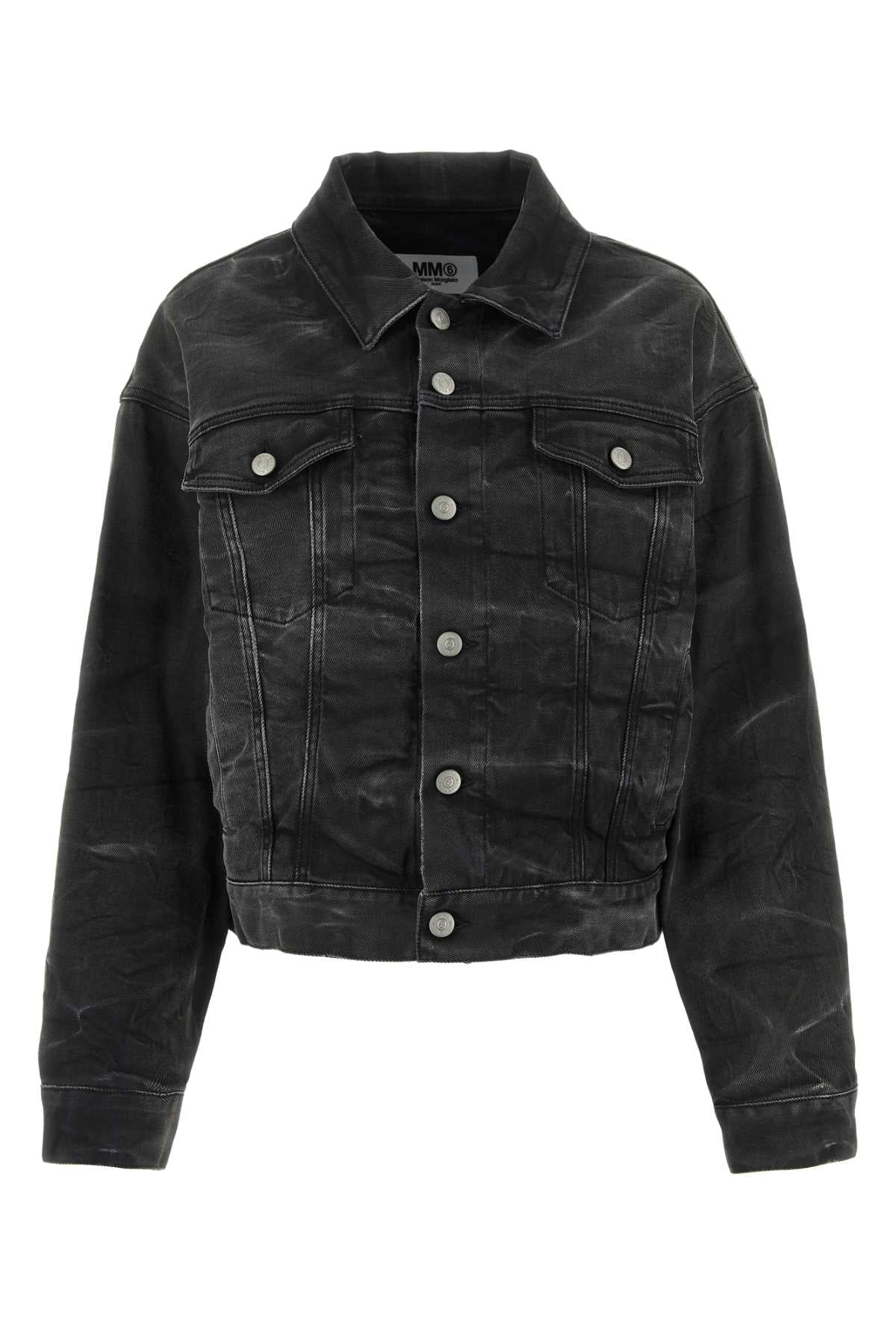 MM6 MAISON MARGIELA Black Stretch Denim Jacket for Women