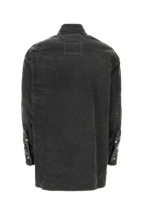 MM6 MAISON MARGIELA Oversized Black Stretch Denim Shirt - 23W Edition