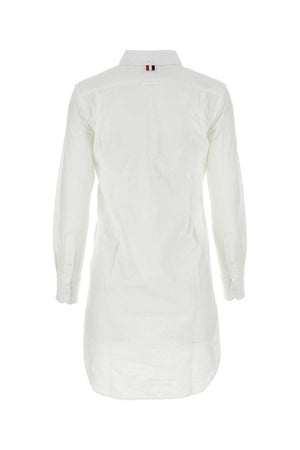 THOM BROWNE Chic White Oxford Shirt Dress for Women