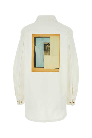 LANVIN White Stretch Denim Shirt for Women