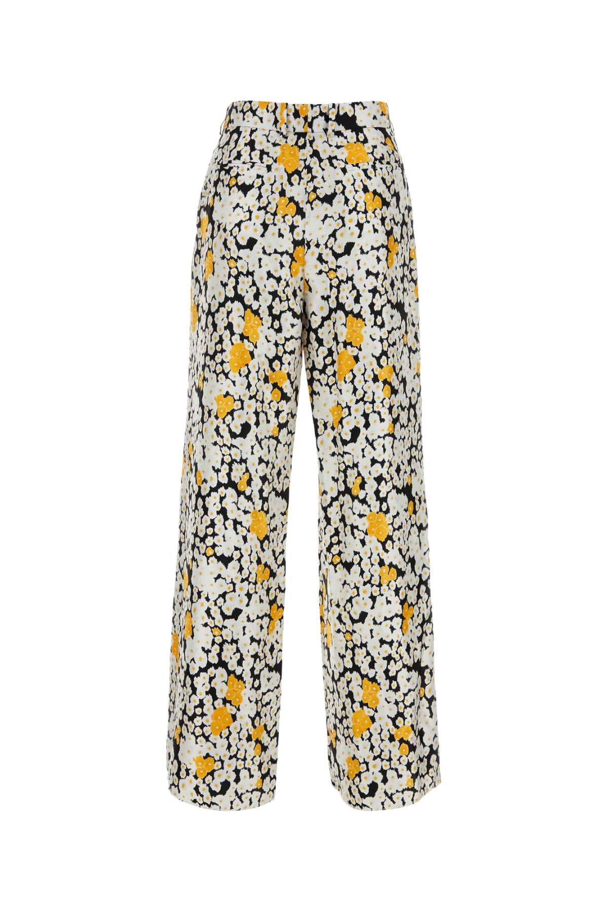 LANVIN Floral Printed Satin Trousers - Women's Size 10