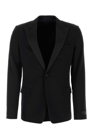 LANVIN Classic Black Wool Blazer for Men - Timeless Elegance