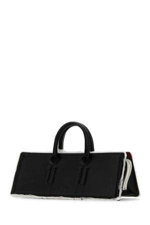 DENTRO Chic Black Leather Otto Handbag - 40 cm Width