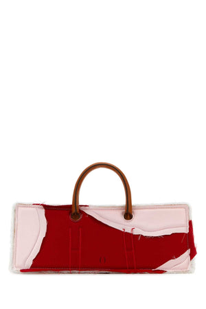 DENTRO Multicolor Satin and Leather Otto Handbag - 40 cm