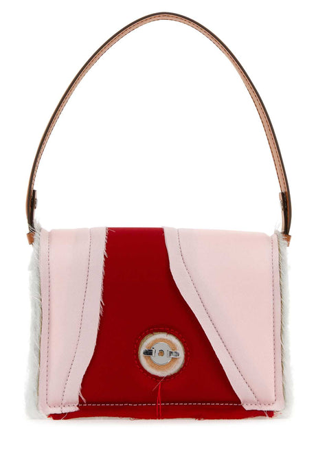 DENTRO Mini Multicolor Satin and Leather Handbag