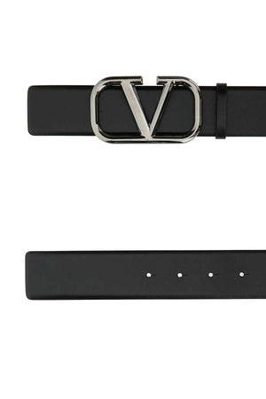 VALENTINO GARAVANI Signature Black Leather Belt - 4 cm Height