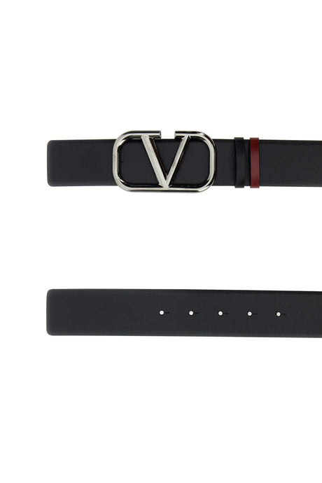 VALENTINO GARAVANI Leather VLogo Signature Belt - Height: 4 cm