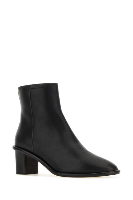 ISABEL MARANT Chic Black Leather Ankle Boots with 6 cm Heel Height