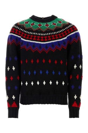 MONCLER GRENOBLE Embroidered Wool Blend Tricot Sweater for Men