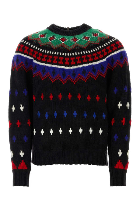 MONCLER GRENOBLE Embroidered Wool Blend Tricot Sweater for Men