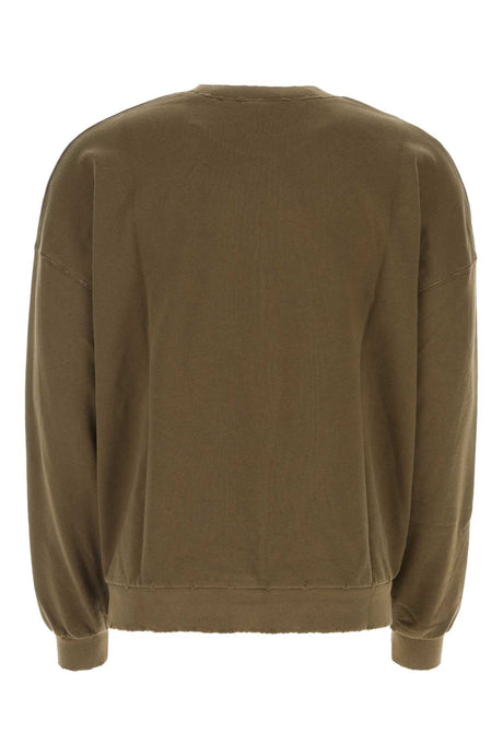 PALM ANGELS Oversized Cotton Sweatshirt in Mud Color