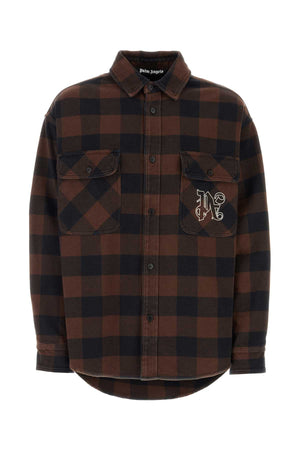 PALM ANGELS Oversized Flannel Shirt with Embroidered Details