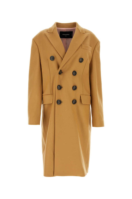 DSQUARED Oversize Camel Wool Blend Jacket