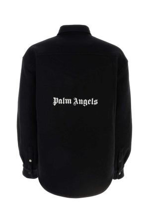 PALM ANGELS Chic Black Virgin Wool Shirt for Men