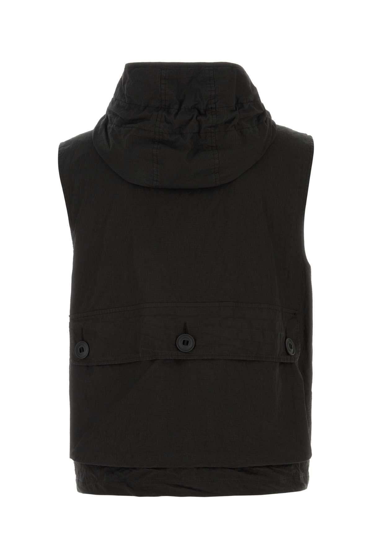 EMPORIO ARMANI Classic Black Cotton Blend Vest for Men