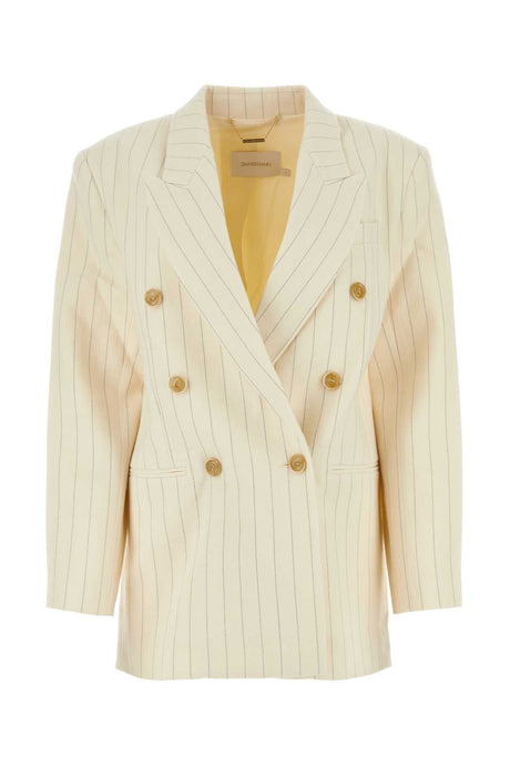 ZIMMERMANN Oversize Embroidered Wool Blend Luminosity Blazer